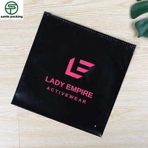 Sante Custom CMYK Printing Black Matte <b>Waterproof</b> CPE Swimsuits Packaging Zipper Locking Bags - Product Image 6