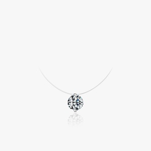 Collar con colgante de lujo transparente de plata de ley S925, estilo elegante personalizado, piedras de circón, diseño minimalista para mujer - Product Image 1