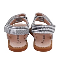 Sandales en cuir véritable pour enfants, nouvelles chaussures plates pour l'extérieur, à bout ouvert, pour garçons,