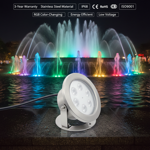Cascade en plein air danse musique eau 120v Dimmable Rgb changement de couleur sous-marine LED fontaine lumière pour étang paysage décoration - Product Image 1
