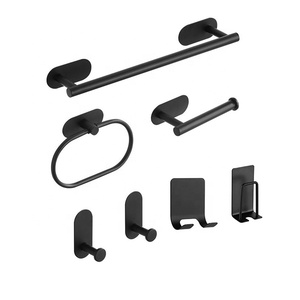 Estante adhesivo <span class=keywords><strong>sin</strong></span> <span class=keywords><strong>agujeros</strong></span> para <span class=keywords><strong>agujeros</strong></span>, <span class=keywords><strong>toallero</strong></span> con barras <span class=keywords><strong>de</strong></span> toalla para montaje en <span class=keywords><strong>pared</strong></span> <span class=keywords><strong>de</strong></span> baño con barras <span class=keywords><strong>de</strong></span> toalla y ganchos <span class=keywords><strong>de</strong></span> toalla - Product Image 1