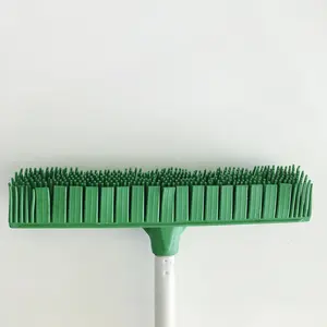 Pet Hair Lint Removal Device Telescopic Handle Rubber Bristles Magic Clean Sweeper Rubber Broom