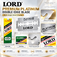Lames de rasoir de sécurité à double tranchant avec logo personnalisé OEM, revêtement platine, acier inoxydable de qualité supérieure, rasage sûr du visage, emballage à marque privée