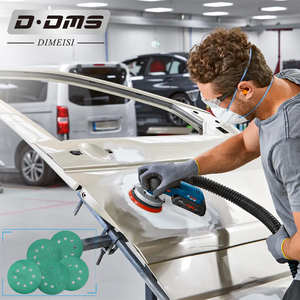 D DMS DIMEISI Q227 Durable Green Automotive 150mm 17holes <strong>Hook</strong> &amp; <strong>Loop</strong> Film Sanding Disc Dry <strong>and</strong> Waterproof Porous Sandpaper - Product Image 5