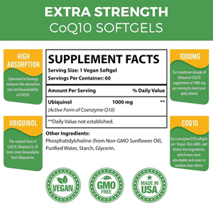 Complément alimentaire de soutien cardiaque antioxydant à absorption élevée OEM/ODM, formule premium, capsules molles de CoQ10 liposomale Ubiquinol - Product Image 6