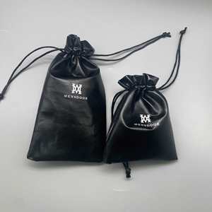 Best Selling Custom Velvet PU Leather <b>Drawstring</b> Headphone <b>Pouch</b> Dust Bag for Jewelry with Screen Printing for Gifts - Product Image 6