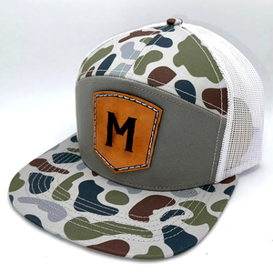 Casquette snapback personnalisée 168 avec logo brodé Casquettes de baseball camouflage vert à 7 panneaux Conception de camouflage promotionnelle pour hommes - Product Image 6