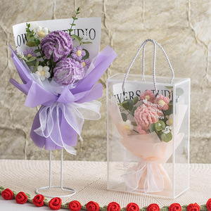 Bouquet <span class=keywords><strong>de</strong></span> fleurs en fil <span class=keywords><strong>de</strong></span> coton crocheté réaliste <span class=keywords><strong>parfum</strong></span>é fait à la main transfrontalier, bouquet <span class=keywords><strong>de</strong></span> roses en fil <span class=keywords><strong>de</strong></span> coton, boîte cadeau pour la fête des mères et Thanksgiving - Product Image 2