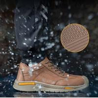 Chaussures de sécurité à embout d'acier unisexe, semelle intermédiaire anti-perforation, cuir microfibre, semelle en caoutchouc naturel, respirantes, coupe basse, pour toutes les applications