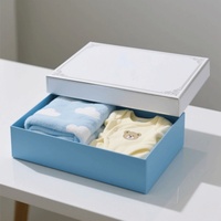 Coffret cadeau pour nouveau-né personnalisable, écologique, biodégradable, comprenant une couverture pour bébé, des vêtements, un emballage, des boîtes rigides avec gaufrage