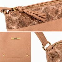 Sac à bandoulière vintage en PVC pour femme avec fermeture éclair, résistant à l'eau et antivol - Portable pour l'extérieur et les voyages
