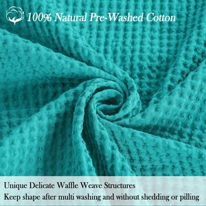 <span class=keywords><strong>Plaid</strong></span> en coton jacquard brodé 100 % coton, confortable <span class=keywords><strong>et</strong></span> douillet, tissé pour toutes les saisons, couleur turquoise - Product Image 4