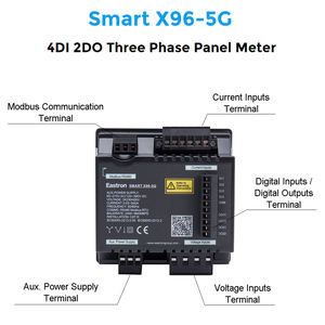 Compteur de puissance numérique triphasé intelligent X96-5 monté sur panneau avec Modbus, mesure <span class=keywords><strong>KWh</strong></span>, kVarh, kW, kVar, <span class=keywords><strong>kVA</strong></span>, P, PF, Hz, dmd, V, A, THD - Product Image 6