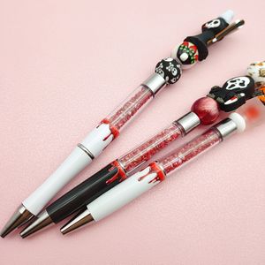 ギフト用のリアルな血滴が特徴のハロウィンプラスチック製手作りDIYビーズペンB7032-2新スタイルクリエイティブデザイン - Product Image 1