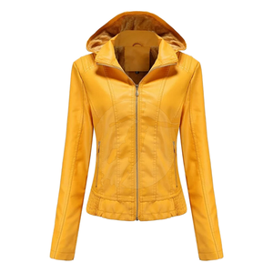 Nouvelle arrivée, veste en cuir PU imperméable, respirante et coupe-vent, en polaire épaisse tricotée, avec logo personnalisé, pour femmes, taille plus, de qualité supérieure - Product Image 1