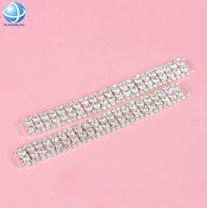 シルバークリスタルビキニチェーンバックルオーバルラインストーンコネクタ下着アクセサリー用 - Product Image 5