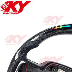 พวงมาลัยรถยนต์สไตล์สปอร์ตคาร์บอนไฟเบอร์แบบฟอร์จ LED สำหรับ Ford F150 XL XLT Raptor R ปี 2021-2026 - Product Image 2