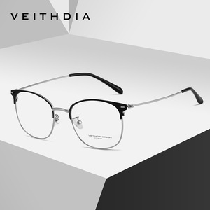 Veithdia Metal Full Rim Optical Glasses Frame Anti Blue Light Unisex Business Style <b>Medium</b> Size - Product Image 3