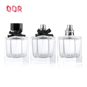 Flacon vide en verre pour parfum, forme personnalisée, facile à presser, 50 ml, 100 ml, bouchon noir en forme de losange, flacons liquides cosmétiques - Product Image 6
