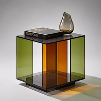 Table d'appoint HOTEAM de luxe en acrylique transparent multicolore - Table d'appoint et présentoir d'art moderne