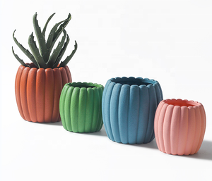 Vasi <span class=keywords><strong>di</strong></span> fiori in ceramica per interni in stile nordico con Design scanalato a forma <span class=keywords><strong>di</strong></span> zucca vaso <span class=keywords><strong>di</strong></span> Terracotta applicazione da giardino vasi in ceramica - Product Image 6