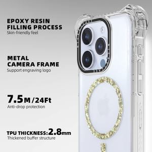 Étui de téléphone transparent Aikusu Tpu Pc Anti-jaunissement Anti-choc Étui de téléphone magnétique transparent pour Iphone 16 15 14 13 12 Pro Max - Product Image 2