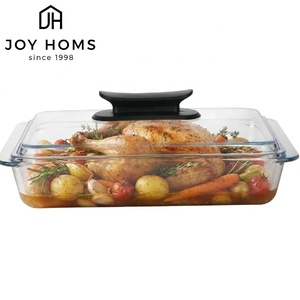 <span class=keywords><strong>Bandeja</strong></span> Rectangular de Vidrio para Hornear con Tapa, Revestimiento Antiadherente, Apta para <span class=keywords><strong>Horno</strong></span> y Microondas, para Verduras y Frutas, <span class=keywords><strong>Bandeja</strong></span> para Asar - Product Image 2