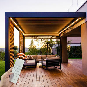 <span class=keywords><strong>Pergola</strong></span> Bioclimatique en <span class=keywords><strong>Aluminium</strong></span> pour Jardin Extérieur, avec Auvents à Lames Orientables Motorisées et Taille Personnalisée - Product Image 3