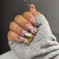 Faux ongles artificiels de canard en ABS de haute qualité avec de la colle, vente en gros de faux ongles de haute qualité, 24 pièces