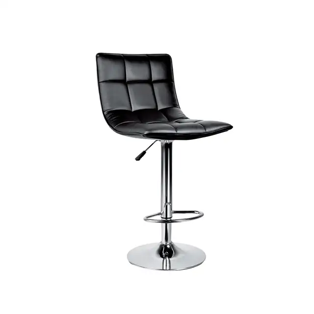 بو الجلود أسود مربع مقعد قطب كرسي مقعد مرتفع قابل للتعديل مع مسند للذراع مضادة