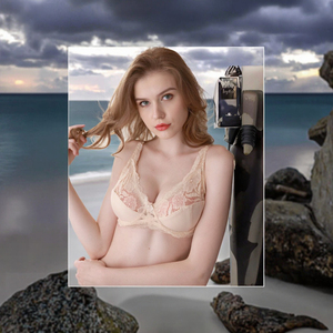 Soutien-gorge Halter Push-Up Uni Sans Coutures en Maille Respirant Anti-Bactérien Écologique Grande Taille pour Femme – NOUVEAU Modèle Sexy Effet Eau - Product Image 3