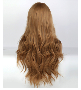 Peluca Sintética Ondulada Rizada Rubia Dorada con Flequillo de Entrega Rápida para Mujeres Negras, Peluca <span class=keywords><strong>Afro</strong></span> con Reflejos 613, Pelucas de Fibra sin Pegamento - Product Image 5