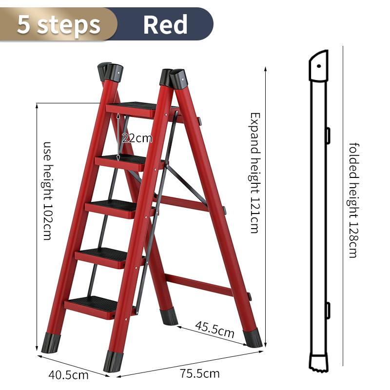 Scala portafiori rossa a 5 gradini