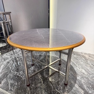 Di lusso minimalista stile nordico rotondo Pallet in legno <span class=keywords><strong>tavolino</strong></span> da caffè con piedini in ferro per uso soggiorno - Product Image 2