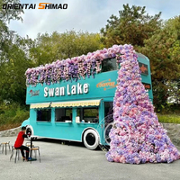 Restaurant mobile coloré équipement de cuisine Double Decker Tour Bus Top Terrasse Double-Decker Bus Food Truck Trailer