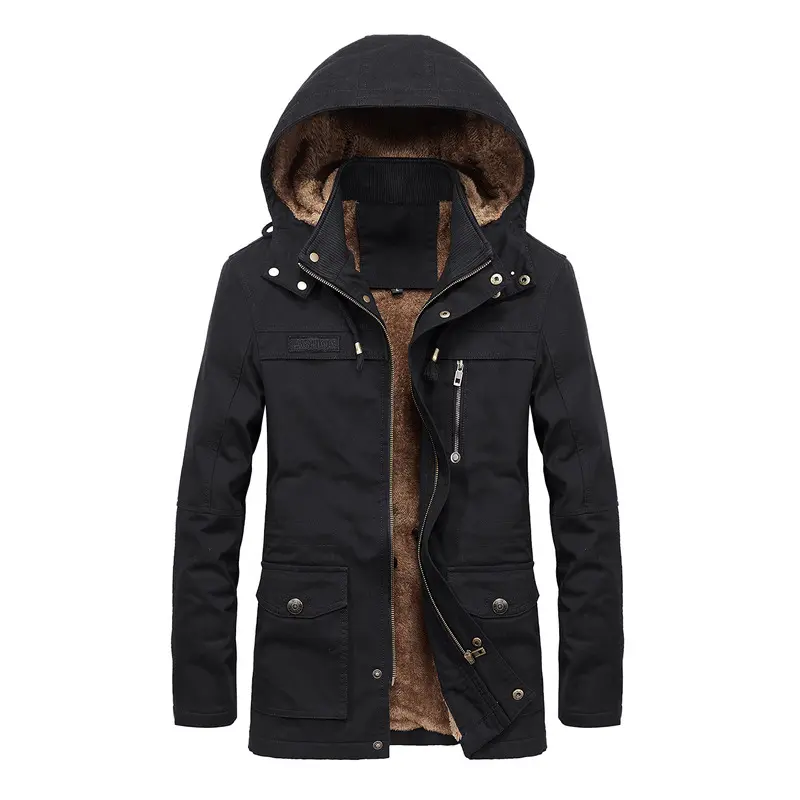 New Winter Men Thicken Warm fur Hooded Parka Coat Fleece Men's Jackets Outerwear Overcoats Thick Warm