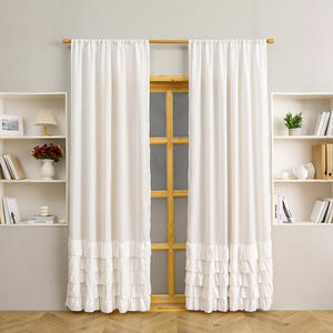 Rideaux en voile à volants superposés blancs romantiques DaiRui, style bohème, ferme, princesse, multi-couches, dentelle, filtration de la lumière, panneaux de fenêtre - Product Image 1