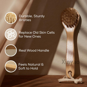 Brosse sèche miniature personnalisée avec logo, poils naturels, exfoliante, pour le nettoyage du visage, zones sensibles, cou, poitrine, ongles - Product Image 4