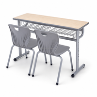Meubles de salle de salle de classe Les bureaux en acier et en bois sont robustes et durables Vente directe en usine