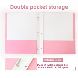 Carpeta de Archivo Plegable de 3 Anillas con Clip, Doble Bolsillo, <span class=keywords><strong>para</strong></span> Almacenamiento de Papel, Tamaño Carta, en Stock, Superventas - Product Image 3