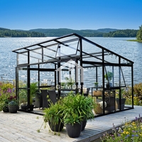 Serre en aluminium et verre robuste toutes saisons - Construction professionnelle de jardin extérieur DIY pour la culture des plantes