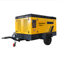 Kompresor Udara Diesel Portabel 18 Bar 600 CFM Kompresor Sekrup untuk Sandblasting, Tambang, Konstruksi Jalan, Pertambangan