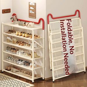 Zapatero Metálico de Cuatro Niveles, Resistente y Duradero, con Acabado Pintado, Estilo Abierto, para Pasillo, Sala de Estar, Entrada, Uso Doméstico - Product Image 2