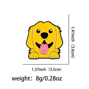 Lindo Insignia de Aleación de Zinc con Baño de Níquel Negro, Estilo Japonés Coreano, con Diseño de Perro Koki Grabado y Pintado - Product Image 6