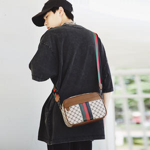 Nouveau <span class=keywords><strong>sac</strong></span> à dos bandoulière tendance pour <span class=keywords><strong>homme</strong></span>, style coréen, en PU, motif rayé, respirant, pour l'été, décontracté et professionnel - Product Image 4