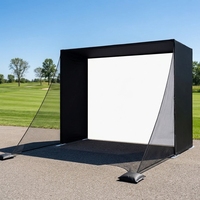 Structure de protection robuste pour simulateur de golf 10x8 pieds avec écran anti-impact, filets de protection, rembourrage en mousse aux coins, pour entraînement à domicile, en intérieur ou au garage