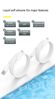 Câble de charge et de données USB-C vers USB-C 100W en silicone liquide, câble de charge rapide avec puce Emarker intégrée pour ordinateur portable