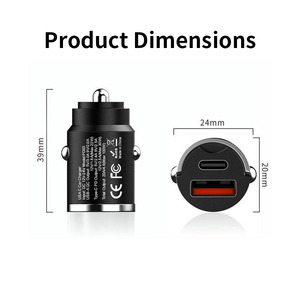 Chargeur <span class=keywords><strong>de</strong></span> voiture 100W mini tout métal double USB-C et PD QC, charge rapide pour téléphone et ordinateur <span class=keywords><strong>portable</strong></span>, adaptateur allume-cigare - Product Image 6