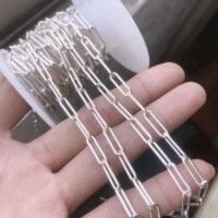 Chaîne en vrac de type trombone, véritable, 10 pieds, grande taille, pour bijoux, plaqué or 14K, pour bracelet et collier