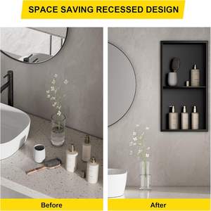 <span class=keywords><strong>Niche</strong></span> de <span class=keywords><strong>douche</strong></span> en acier inoxydable 60x30x10 CM <span class=keywords><strong>Niche</strong></span> pour mur de <span class=keywords><strong>douche</strong></span> encastrée noire <span class=keywords><strong>Niche</strong></span> intégrée pour <span class=keywords><strong>douche</strong></span> pour salle de bain/chambre à coucher Rangement - Product Image 5